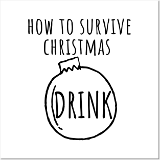 Christmas Humor. Rude, Offensive, Inappropriate Christmas Design. How To Survive Christmas Posters and Art